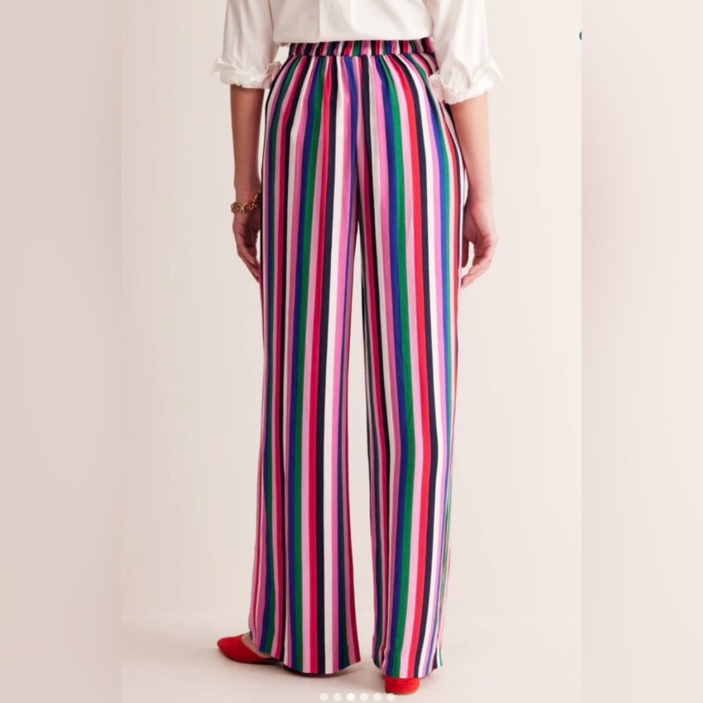 Boden Rainbow Stripe Wide Leg Pull-on Pants Size US 10R - Picture 2 of 11